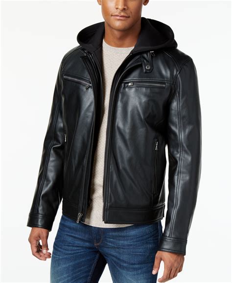 michael kors bomber jacket mens|michael kors leather biker jacket.